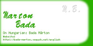 marton bada business card