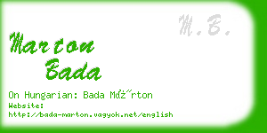 marton bada business card